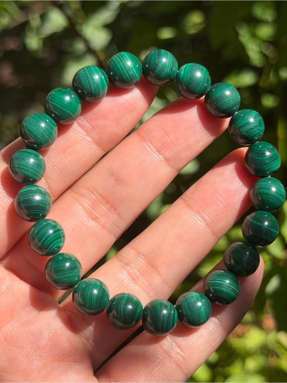9.5mm Stretchable High Quality Malachite Bracelet 2080